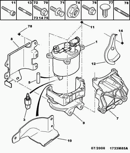 PEUGEOT 1913 11 - Топливный фильтр parts5.com