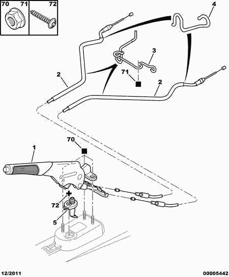 CITROËN/PEUGEOT 4745 X8 - Тросик, cтояночный тормоз parts5.com