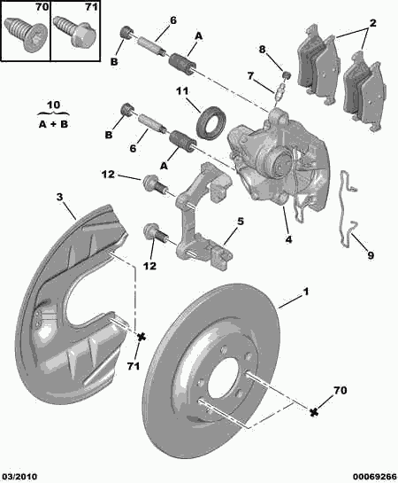 PEUGEOT 4254.05 - Тормозные колодки, дисковые, комплект parts5.com