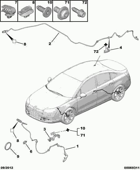 CITROËN 4545.J0 - Датчик ABS, частота вращения колеса parts5.com