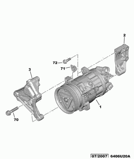 CITROËN 6487.20 - Compressor, air conditioning parts5.com