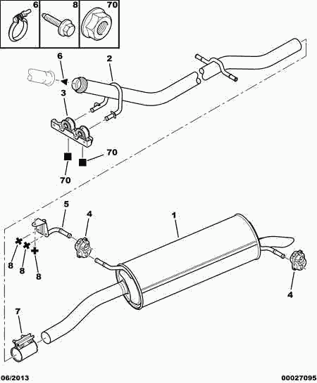 CITROËN/PEUGEOT 1736.33 - Соединительные элементы, система выпуска parts5.com