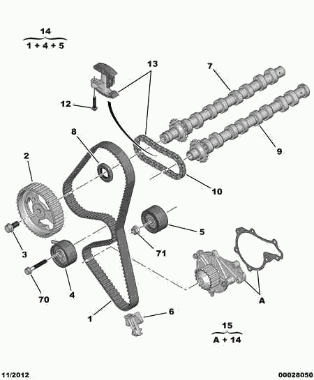 CITROËN 16 095 256 80 - Водяной насос + комплект зубчатого ремня parts5.com