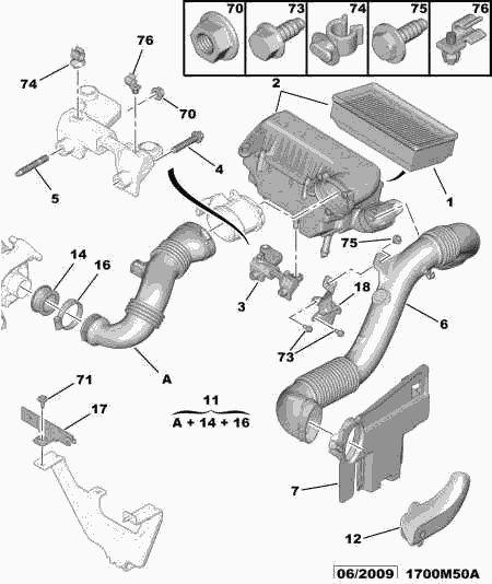 CITROËN 1444 ER - Воздушный фильтр parts5.com