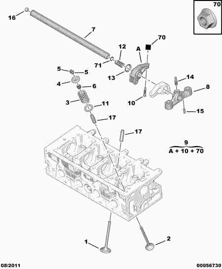 PEUGEOT 0903.57 - Комплектующие, коромысло parts5.com