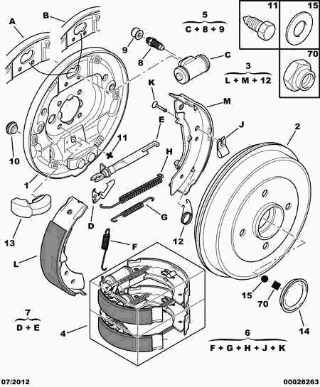 CITROËN 4242 08 - Комплект тормозных колодок, барабанные parts5.com