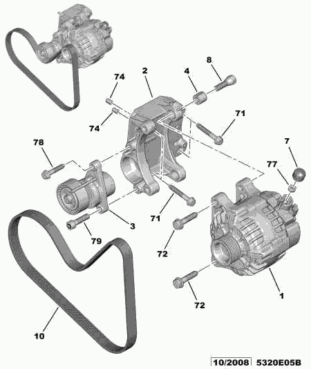 PEUGEOT 5750 WY - Correa trapecial poli V parts5.com