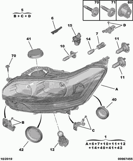 CITROËN 6224 R8 - Регулировочный элемент, актуатор, угол наклона фар parts5.com