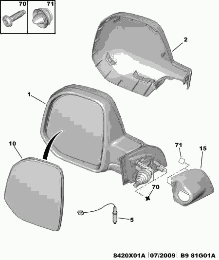 PEUGEOT (DF-PSA) 8151 NP - Зеркальное стекло, наружное зеркало parts5.com