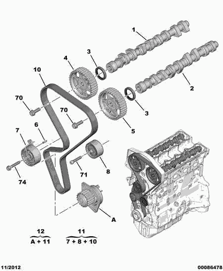 PEUGEOT (DF-PSA) 0831 L3 - Комплект ремня ГРМ parts5.com