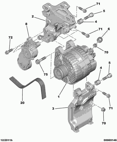 PEUGEOT 5751.G2 - Deflection / Guide Pulley, v-ribbed belt parts5.com