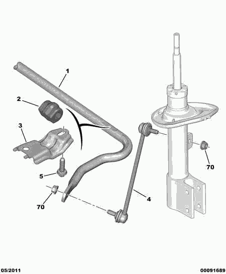 CITROËN/PEUGEOT 5087 57 - Тяга / стойка, стабилизатор parts5.com