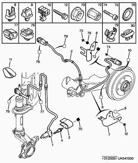 CITROËN 4545 78 - Датчик ABS, частота вращения колеса parts5.com