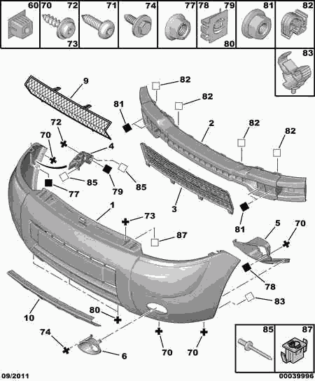 CITROËN 7401 W7 - Буфер, бампер parts5.com