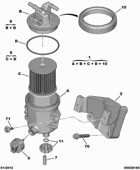 PEUGEOT 1901-62 - Топливный фильтр parts5.com