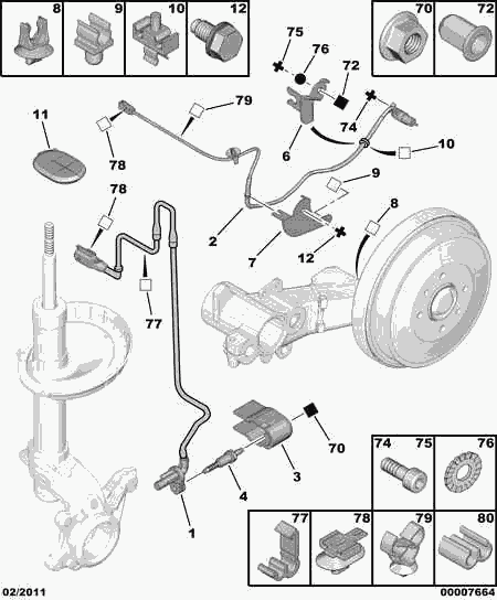 PEUGEOT 4545 C9 - Датчик ABS, частота вращения колеса parts5.com