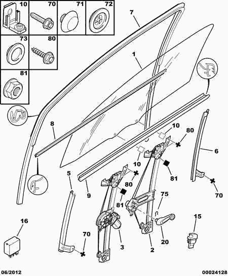 CITROËN/PEUGEOT 6554 KZ - Выключатель, стеклоподъемник parts5.com