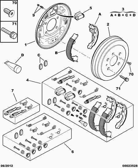 PEUGEOT 4241 N2 - Комплект тормозных колодок, барабанные parts5.com