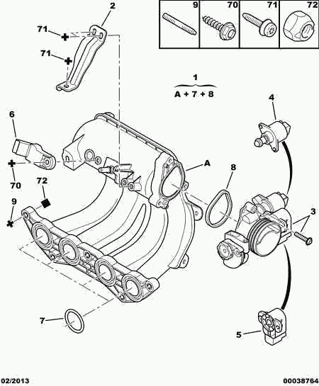 CITROËN/PEUGEOT 0342 E0 - Прокладка, впускной коллектор parts5.com