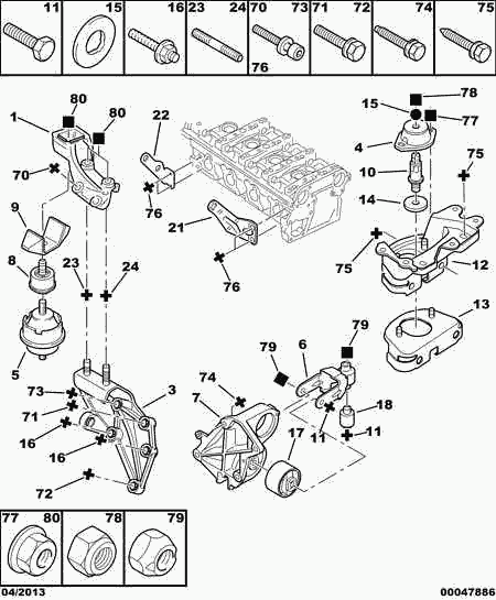 CITROËN/PEUGEOT 96 171 996 - Подушка, опора, подвеска двигателя parts5.com