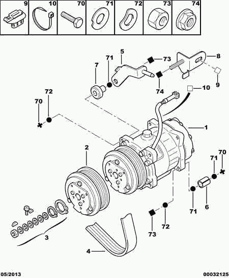 PEUGEOT 6453.FE - Compressor, air conditioning parts5.com