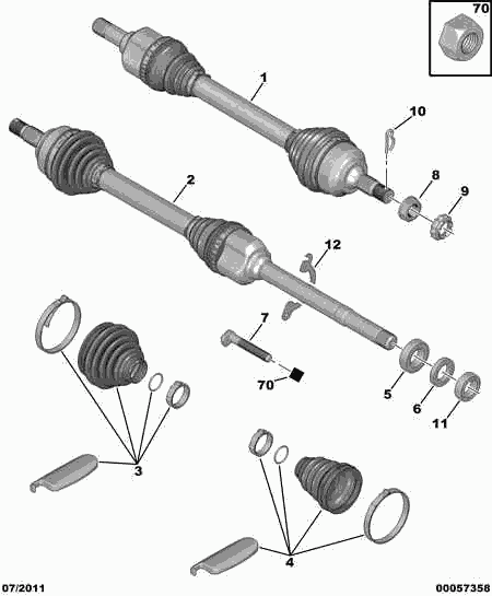 PEUGEOT 3273.QV - Приводной вал parts5.com