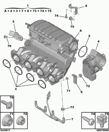 PEUGEOT 0348.Q5 - Прокладка, впускной коллектор parts5.com