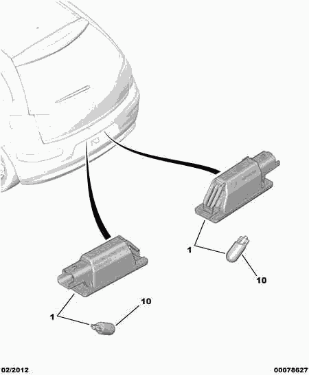 CITROËN 6340 F0 - Фонарь освещения номерного знака parts5.com