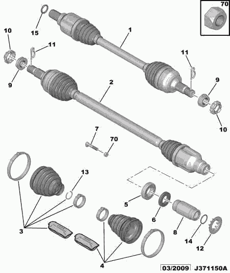 PEUGEOT 3293.G5 - Пыльник, приводной вал parts5.com