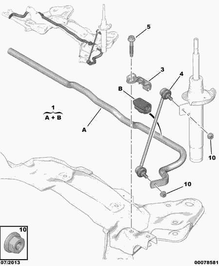 PEUGEOT 5087.71 - Тяга / стойка, стабилизатор parts5.com