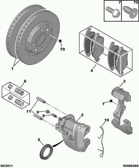 PEUGEOT 4253 44 - Тормозные колодки, дисковые, комплект parts5.com