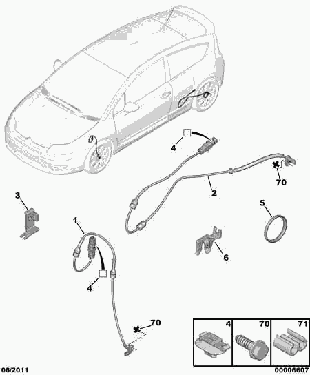 PEUGEOT 4545.C4 - Датчик ABS, частота вращения колеса parts5.com