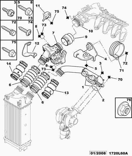 CITROËN 1440.68 - Впускная труба, подвод воздуха parts5.com