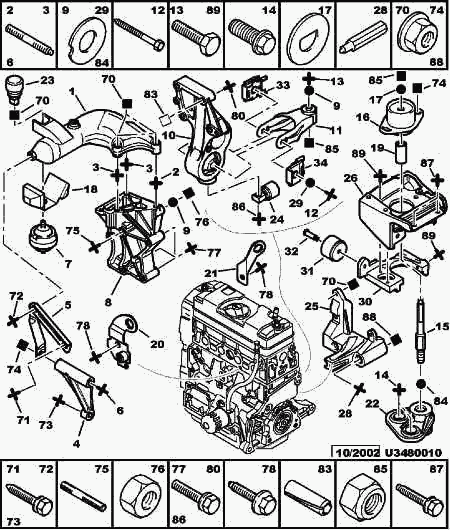 CITROËN 1806-42 - Подушка, опора, подвеска двигателя parts5.com