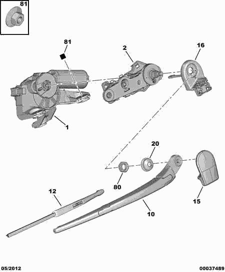 CITROËN 6405 K4 - Wiper Arm, window cleaning parts5.com