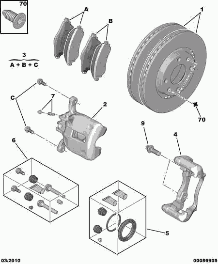 CITROËN/PEUGEOT 4254.A9 - Тормозные колодки, дисковые, комплект parts5.com