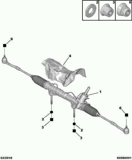 CITROËN/PEUGEOT 4001 VJ - Рулевой механизм, рейка parts5.com