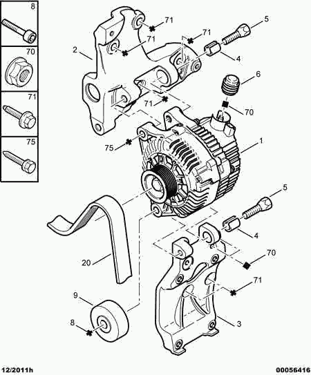 PEUGEOT 5751.E5 - Направляющий ролик, поликлиновый ремень parts5.com