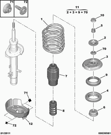 PEUGEOT 5031 96 - Опора стойки амортизатора, подушка parts5.com