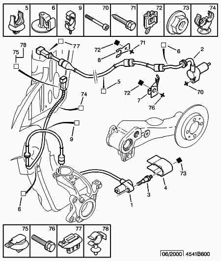 CITROËN 4545 46 - Датчик ABS, частота вращения колеса parts5.com