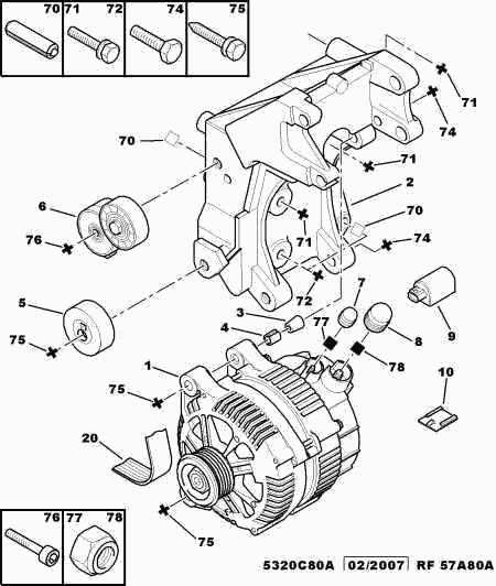 CITROËN 5751.76 - Polea inversión / guía, correa poli V parts5.com