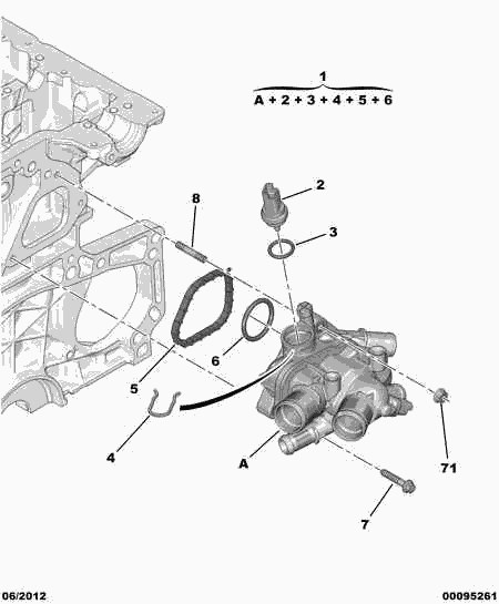 CITROËN/PEUGEOT 1336 CC - Термостат, охлаждающая жидкость parts5.com