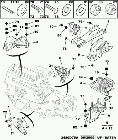 CITROËN 1802 56 - Подушка, опора, подвеска двигателя parts5.com