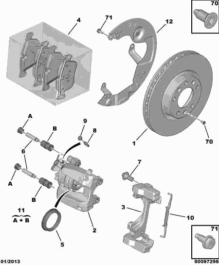 PEUGEOT (DF-PSA) 16 098 978 80 - Комплект принадлежностей, тормо parts5.com