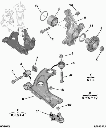 PEUGEOT 96 757 844 80 - Ремкомплект, подвеска колеса parts5.com