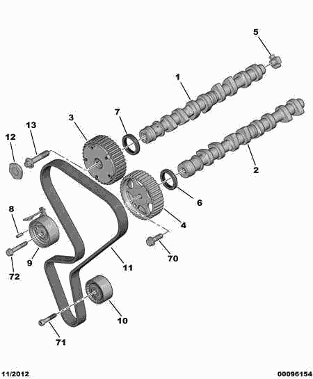 CITROËN 6913.V0 - Направляющий ролик, зубчатый ремень parts5.com