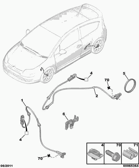 CITROËN/PEUGEOT 4545.F5 - Датчик ABS, частота вращения колеса parts5.com