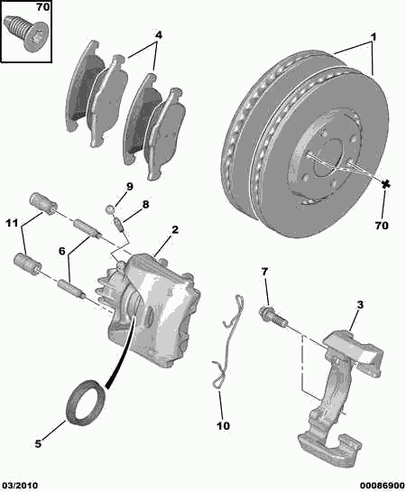 CITROËN/PEUGEOT 4254 C0 - Тормозные колодки, дисковые, комплект parts5.com