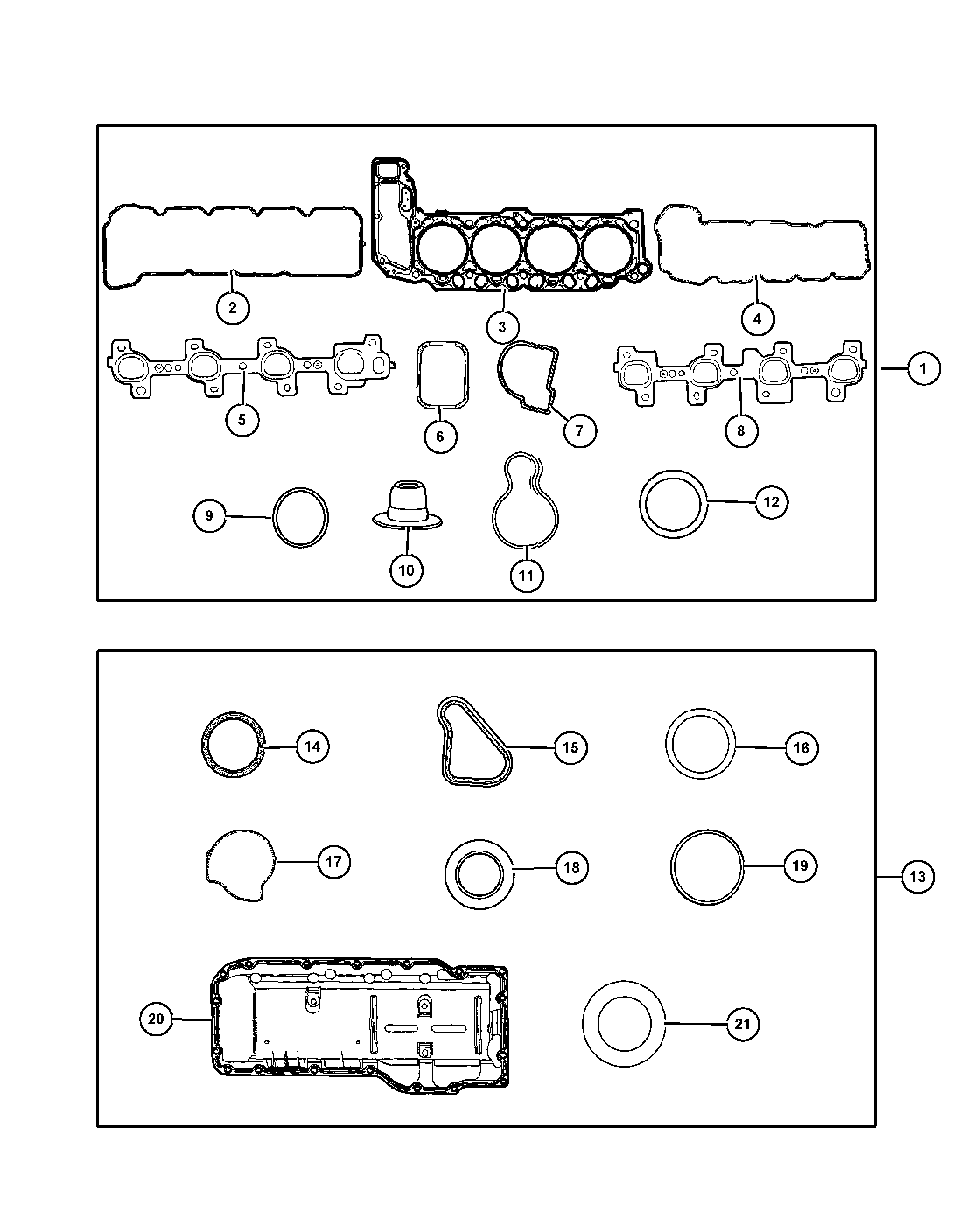 Chrysler 53034 029AD - Комплект прокладок, выпускной коллектор parts5.com