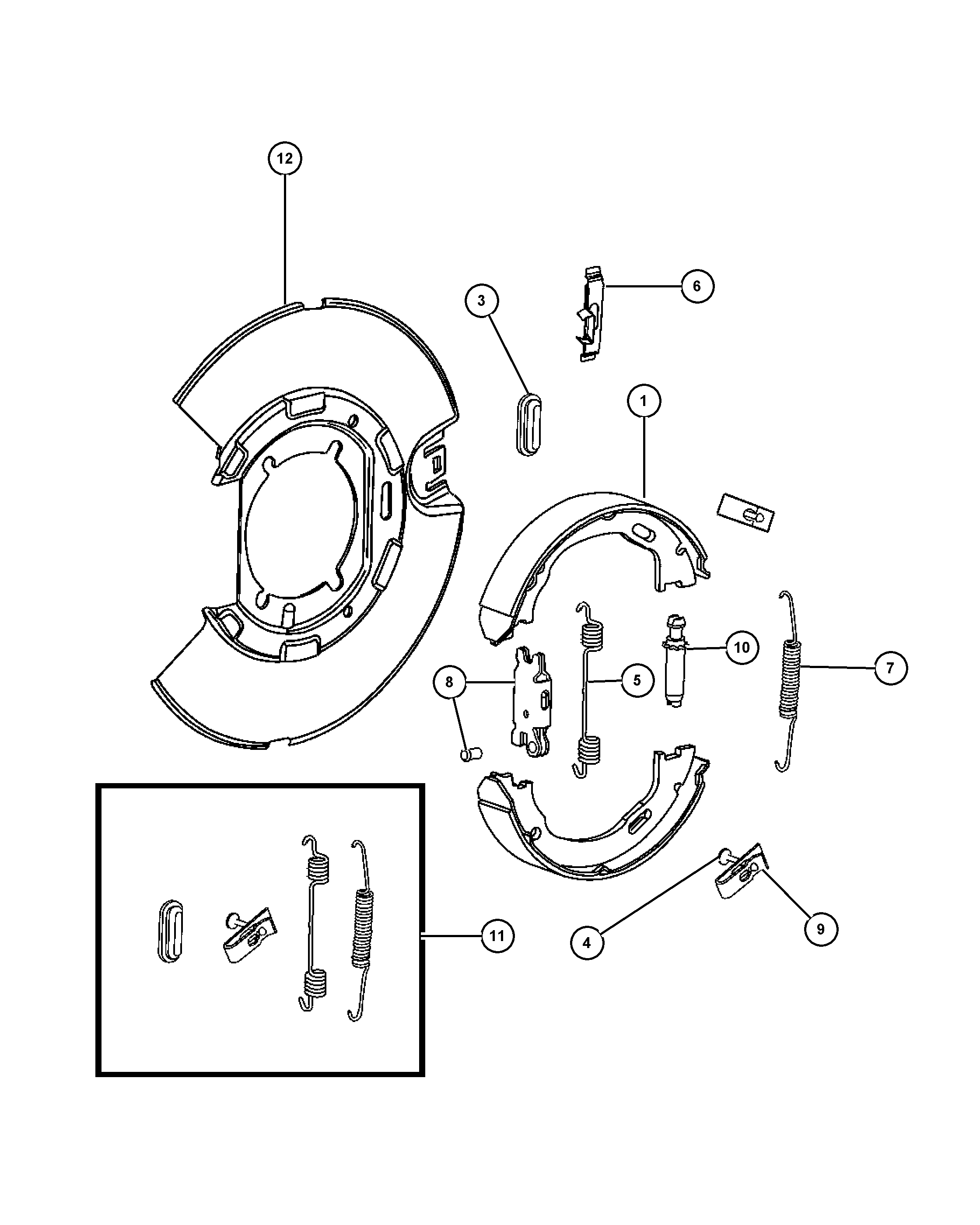 Jeep 68020 626AA - SHOE AND LINING PACKAGE BRAKE parts5.com